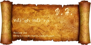 Végh Héra névjegykártya